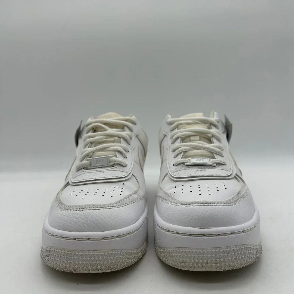 Nike CI0919-100 Womens Size 8 Triple White Air Force 1 Shadow Shoes Layered AF1